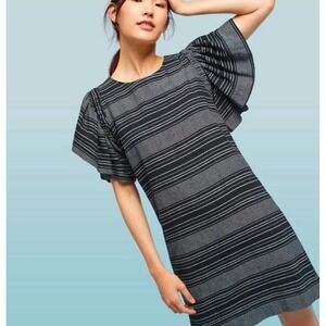Anthropologie Moon River Women's Denmark Black White Striped Tunic Dress XS $128